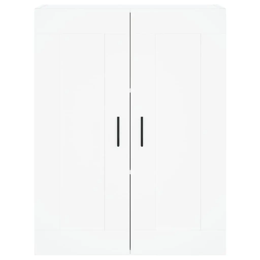Wall Mounted Cabinet White 3 Compartments 2 Doors Floating Storage Organiser