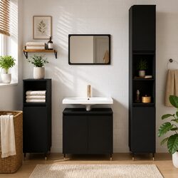 Elevate Your Bathroom with a Modern Black Cabinet