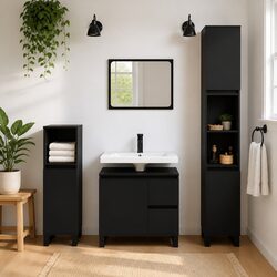 Enhance Your Bathroom with a Chic Black Storage Cabinet