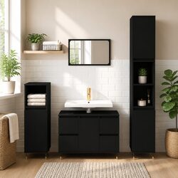 Elegant Black Bathroom Cabinet for Modern Spaces