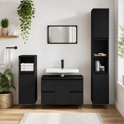 Elevate Your Bathroom with Black Storage Cabinet