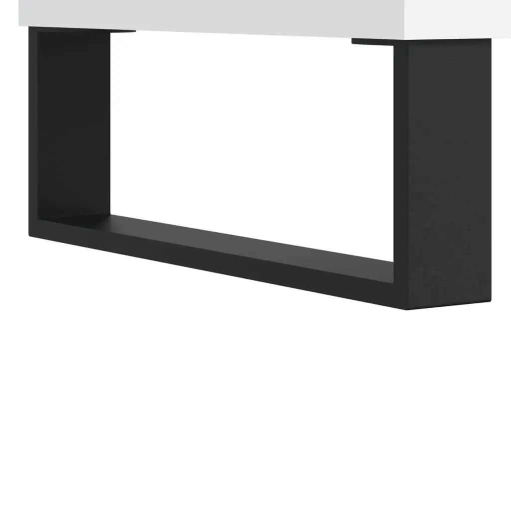 Record Cabinet White Engineered Wood Storage Vinyl LP Organizer Media Display