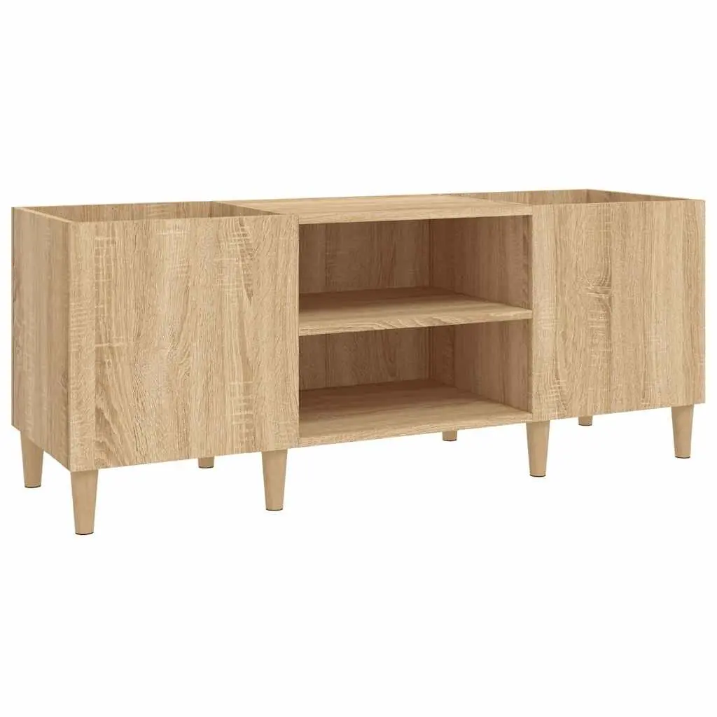 Record Cabinet Sonoma Oak Brown Storage Vinyl LP Organizer Media Furniture