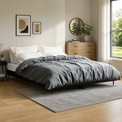 Enhance Your Bedroom with This Black Bed Frame 135x190 cm