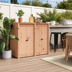Outdoor Kitchen Cabinet Doors 50x9x82cm Solid Wood Douglas 2pcs Brown