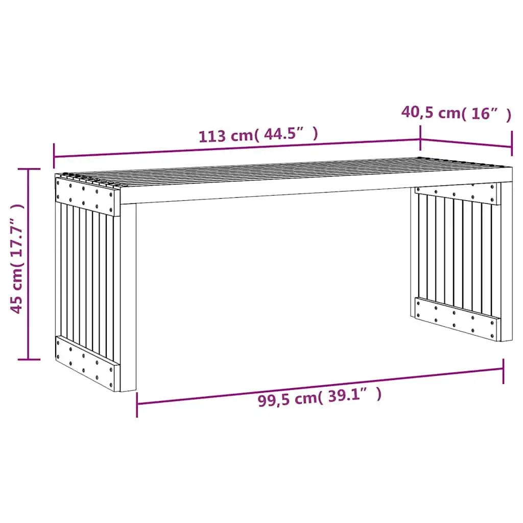 Extendable Garden Bench Solid Pine Wood Outdoor Seating Black