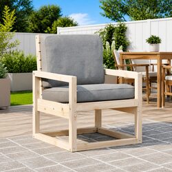 Outdoor Garden Chair Solid Wood Pine Brown Patio Backrest Armrests 57.5x63x76cm