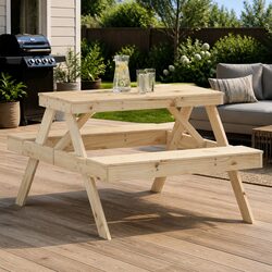 Enhance Your Garden with a Solid Wood Picnic Table 105x134x75 cm