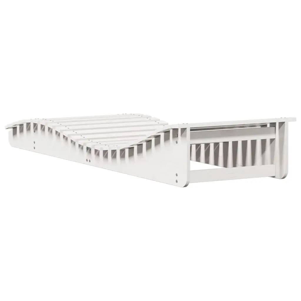 Sun Lounger White Outdoor Garden Patio Poolside Wooden Lounge Chair Relaxer