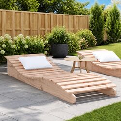 Sun Lounger Wooden Outdoor Garden Patio Lounge Chair Recliner Relaxing Seating