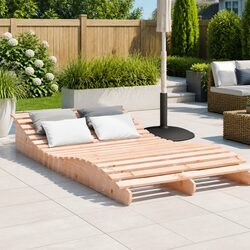Sun Lounger Wooden Outdoor Garden Patio Deck Chair Relaxation Furniture Brown