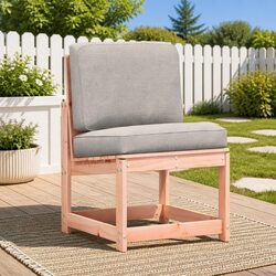 Outdoor Garden Chair Wooden Patio Furniture Backrest Brown Seating 77cm High