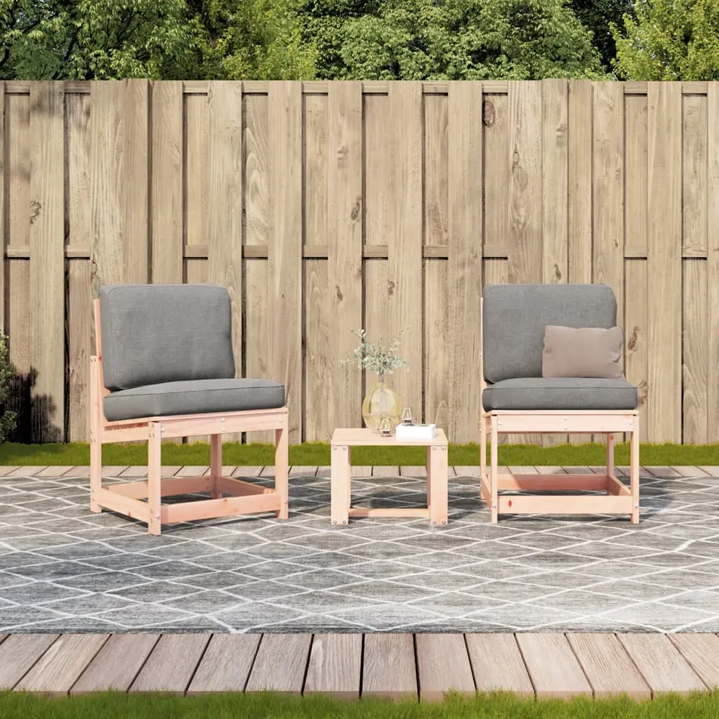 3 Piece Garden Lounge Set Solid Wood Outdoor Patio Furniture Seating Chairs