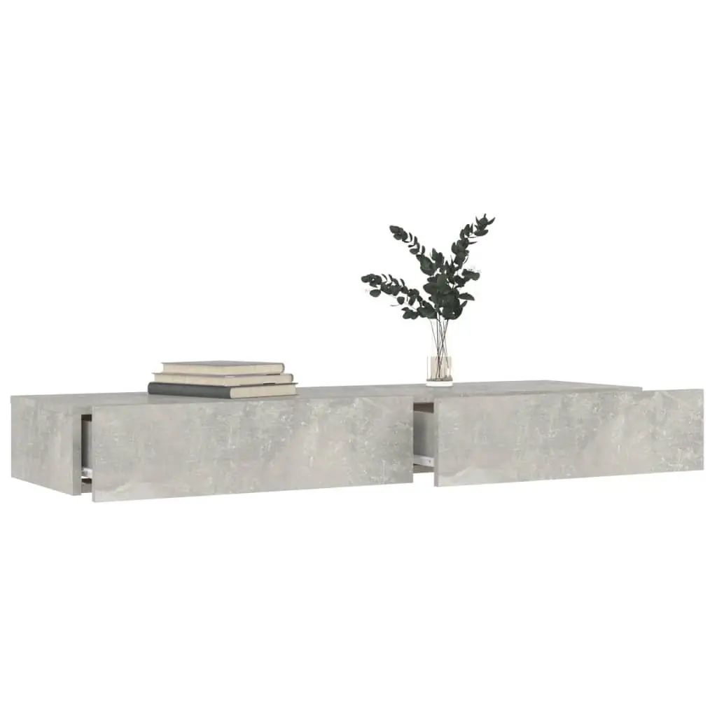 TV Cabinet 120x35x15.5cm RGB LED Lights Storage Drawers Grey