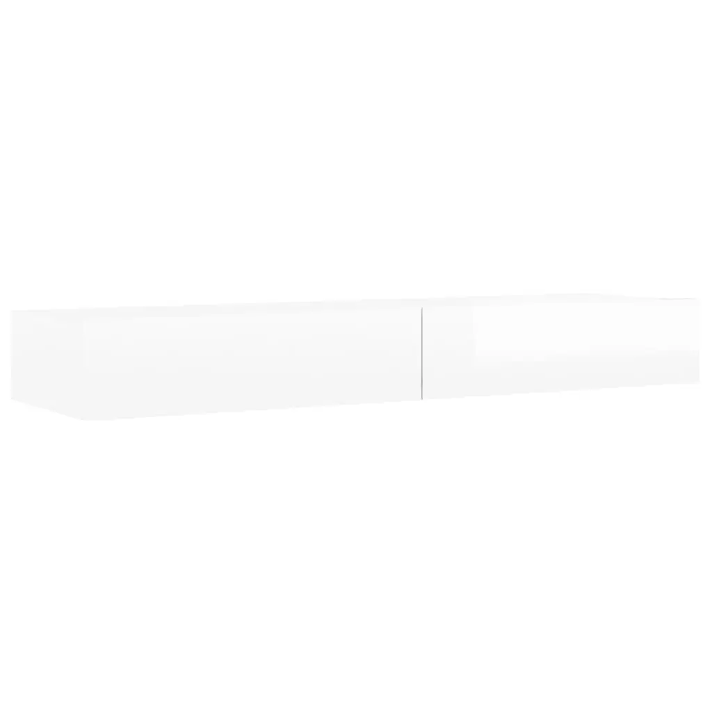 TV Cabinet 120x35x15.5 cm LED Lights High Gloss White