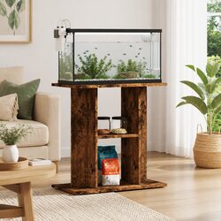 Aquarium Stand 3-Tier Fish Tank Cabinet Brown Engineered Wood Storage Display