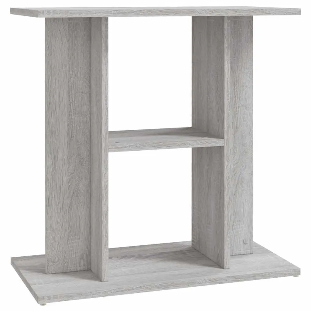 Aquarium Stand 3-Tier Storage Grey 60x30x60 cm Durable Engineered Wood Fish Tank Display Cabinet