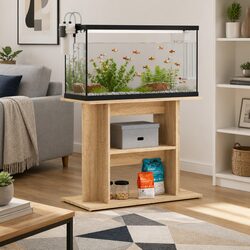 Aquarium Stand 3 Tier Fish Tank Cabinet Storage Display Brown 80x35x60cm