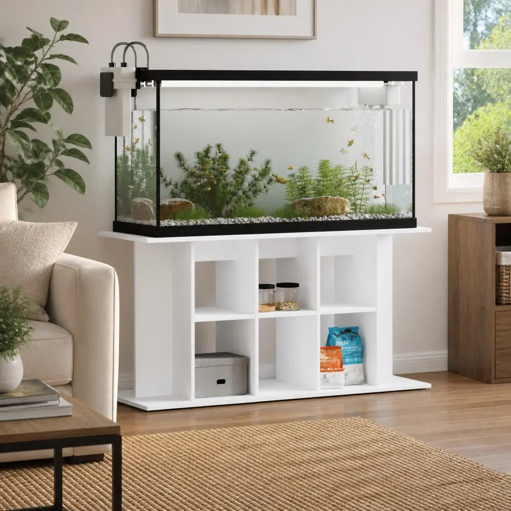 Aquarium Stand 120x40x60 cm White Sturdy Storage Display Holder
