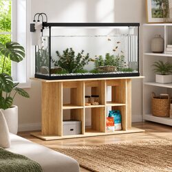 Aquarium Stand Fish Tank Display Cabinet Storage Brown Engineered Wood