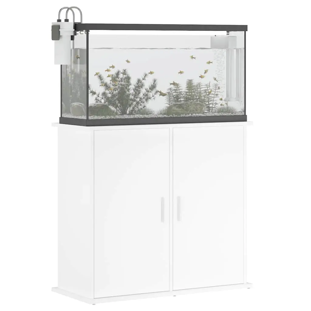 Aquarium Stand 81x36x73 cm White Engineered Wood Storage Cabinet for Fish Tank