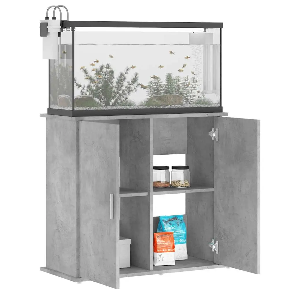Aquarium Stand 81x36x73cm Engineered Wood Grey Storage Cabinet