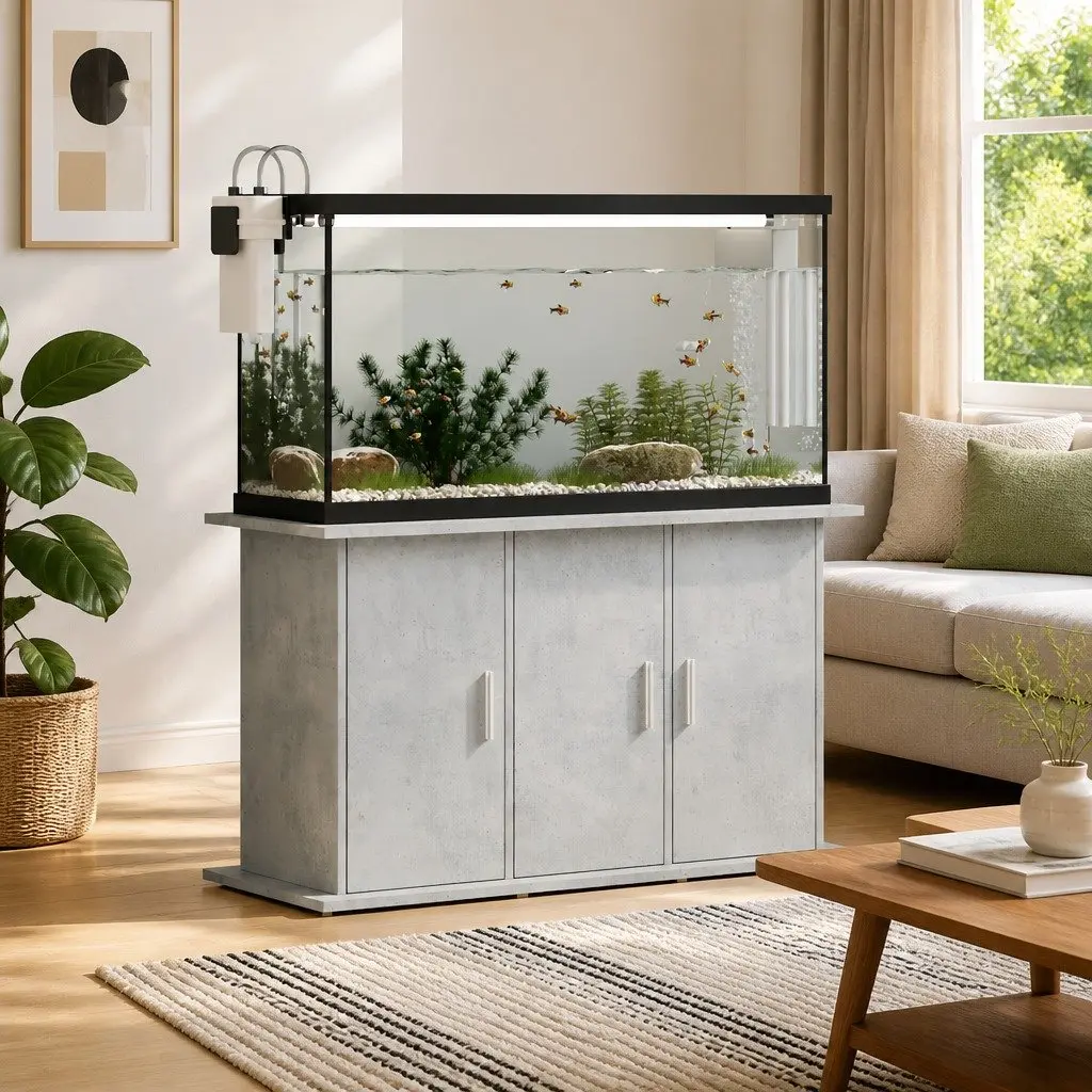 Aquarium Stand 101x41x58cm Grey Engineered Wood Storage Cabinet