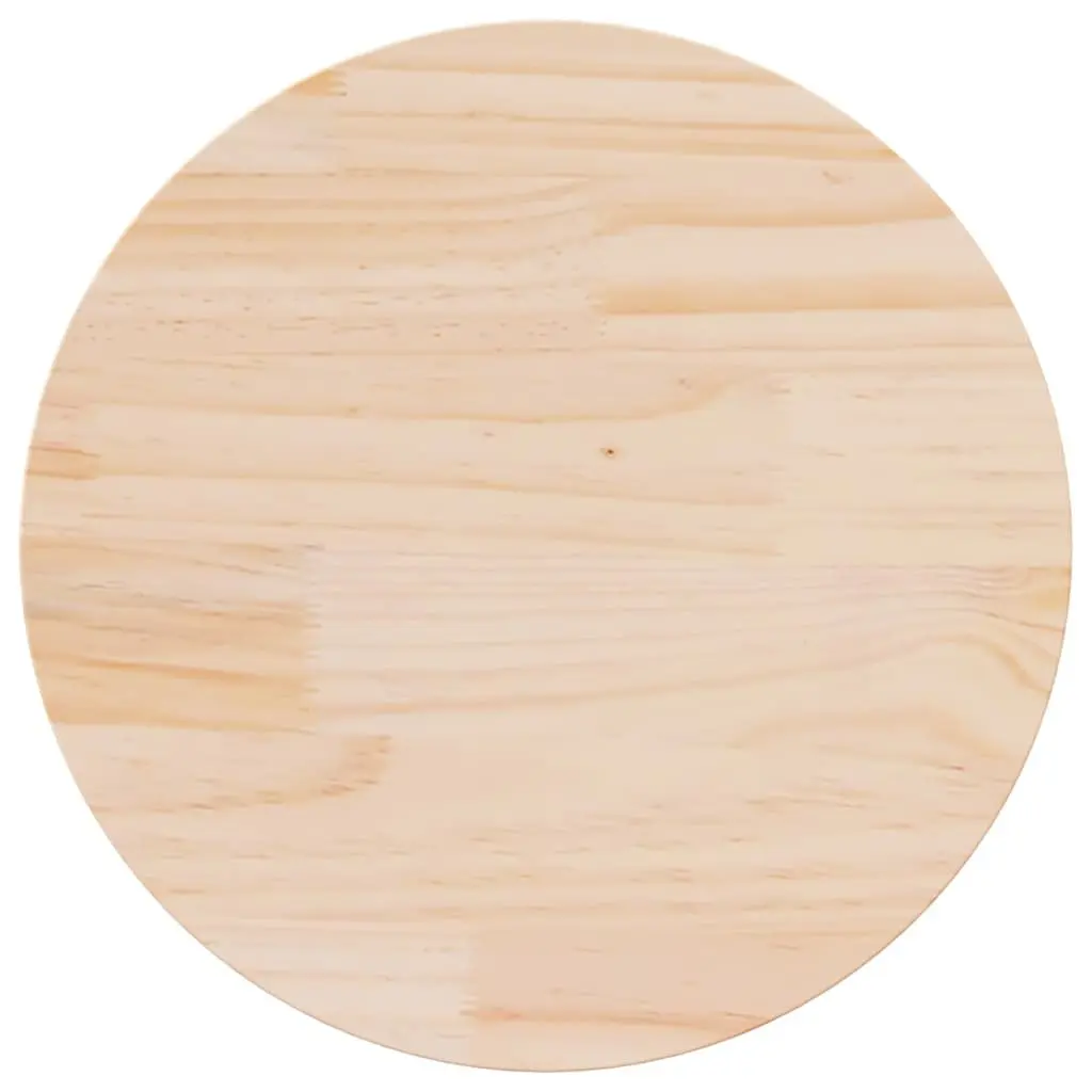 Round Wooden Table Top Ø60cm Solid Pine Wood Coffee Dining Desk Surface Brown