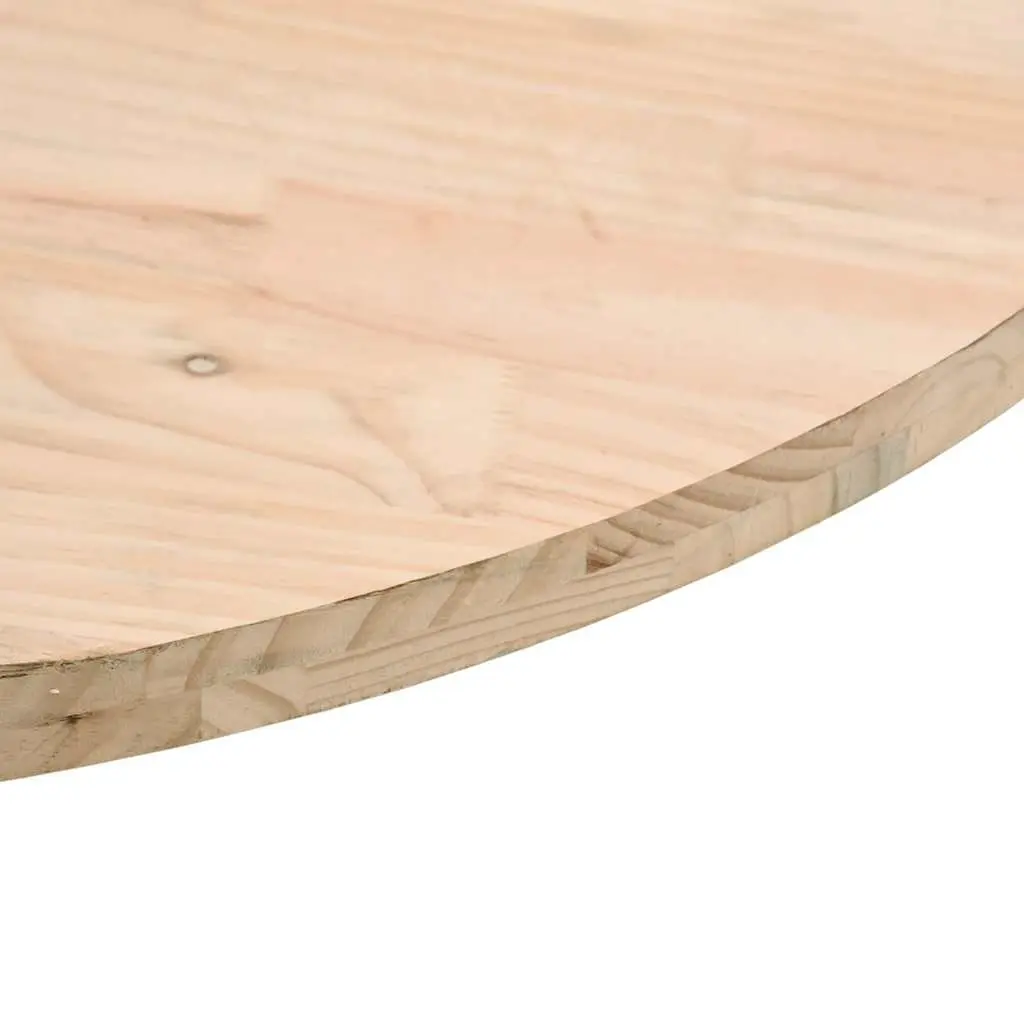 Round Wooden Table Top Ø60cm Solid Pine Wood Coffee Dining Desk Surface Brown