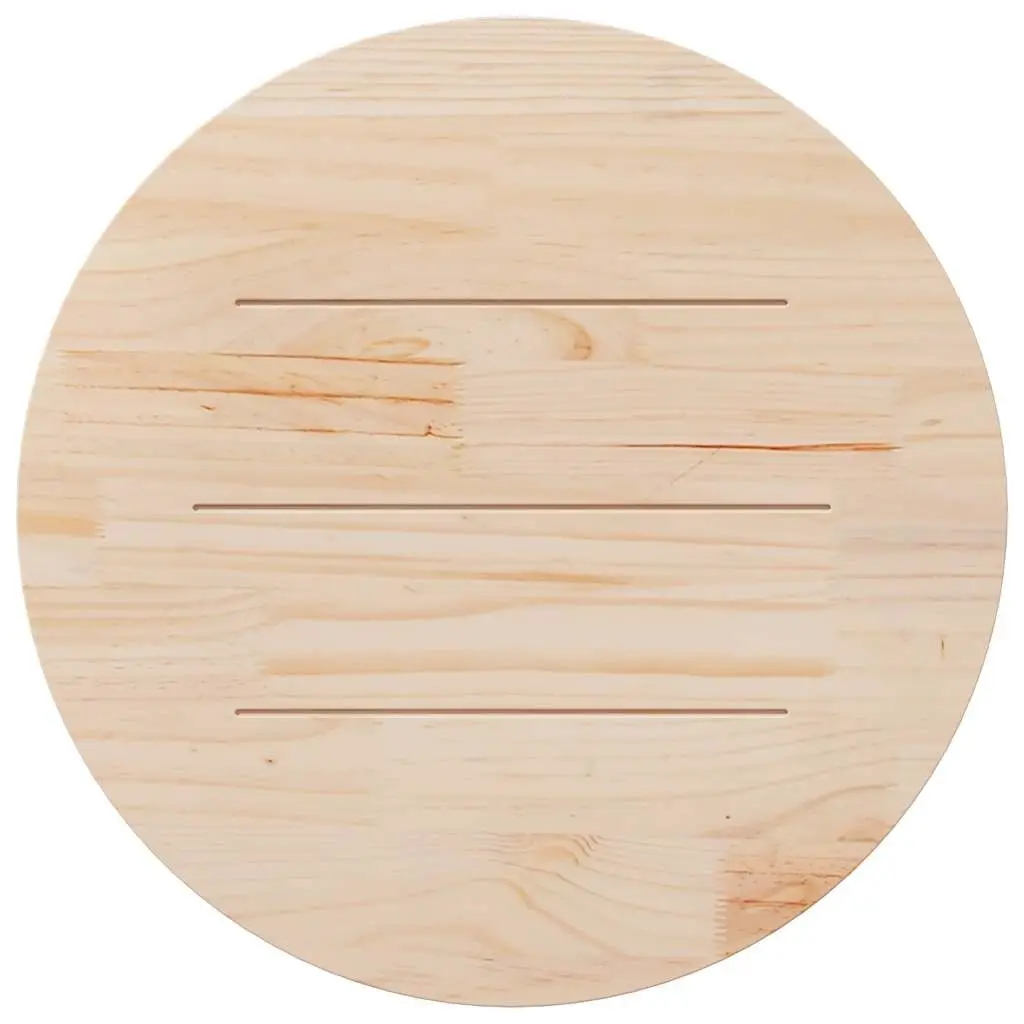 Round Solid Pine Wood Table Top 80cm 3cm Thickness Natural Grain Brown