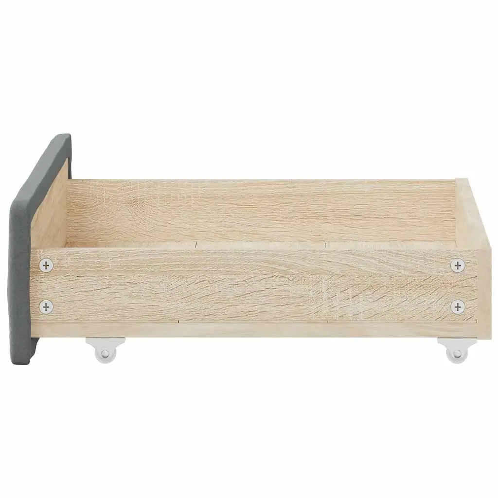 Under Bed Storage Drawers 2 pcs Grey Fabric Upholstered Organiser