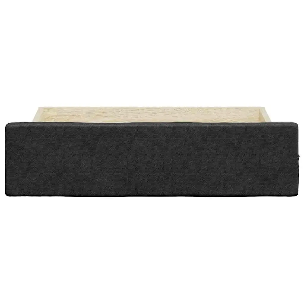 Under Bed Storage Drawers 2 Piece Black Faux Leather Engineered Wood Bedroom