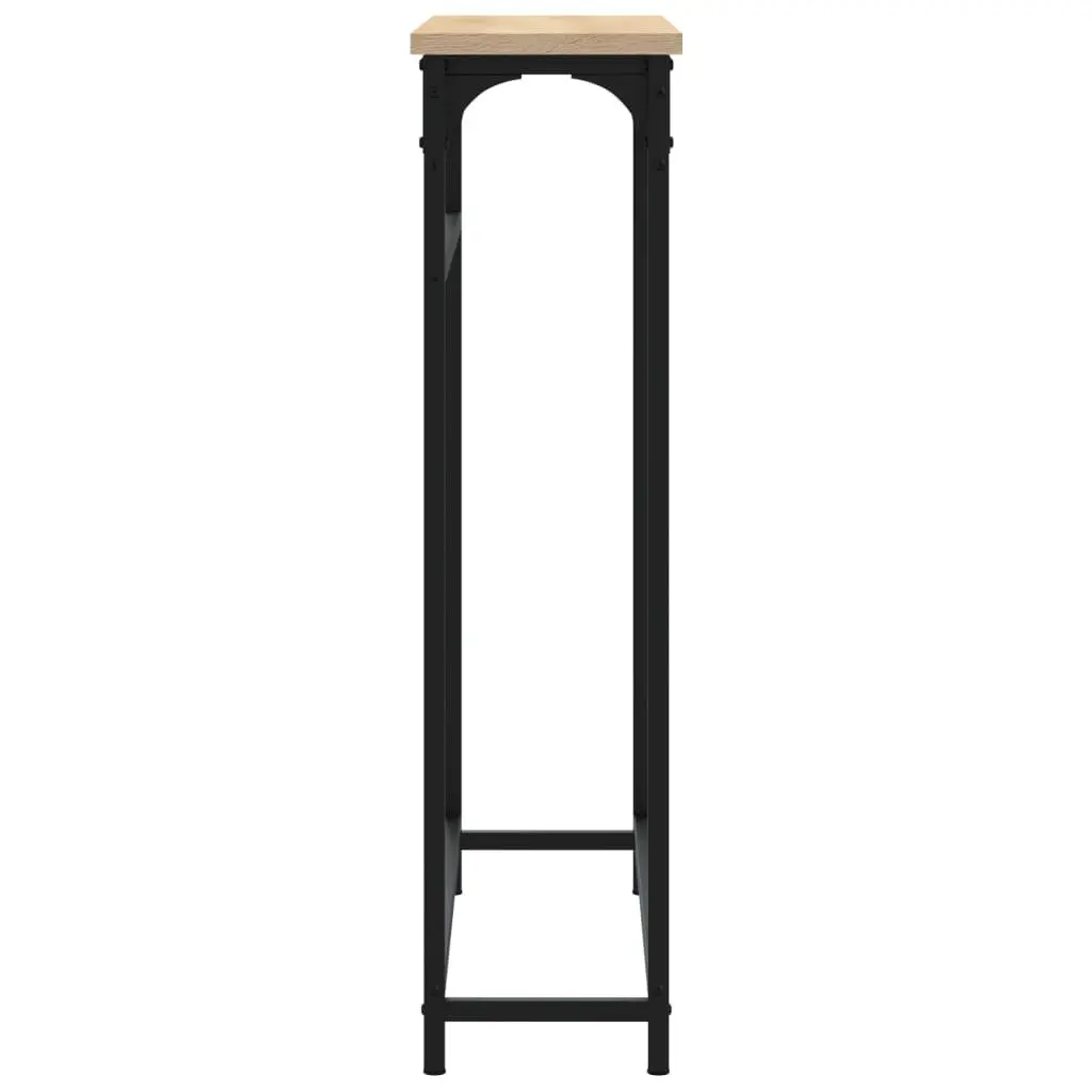 Console Table 75x19.5x75cm Engineered Wood Brown with Metal Frame
