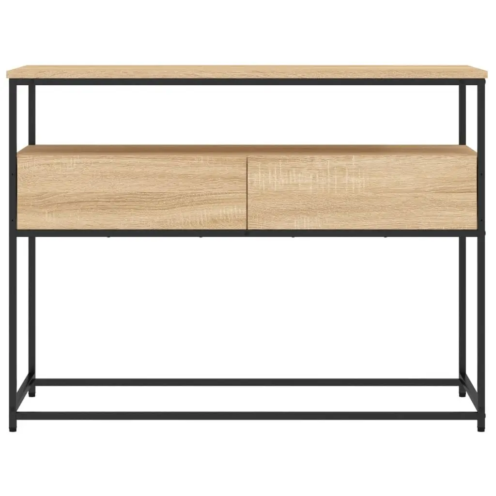 Console Table 100cm Sonoma Oak Engineered Wood Storage Accent Table for Living Room Hallway Entryway