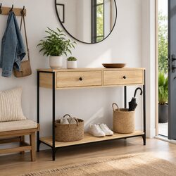 Stylish Entryway Console Table in Sonoma Oak Brown