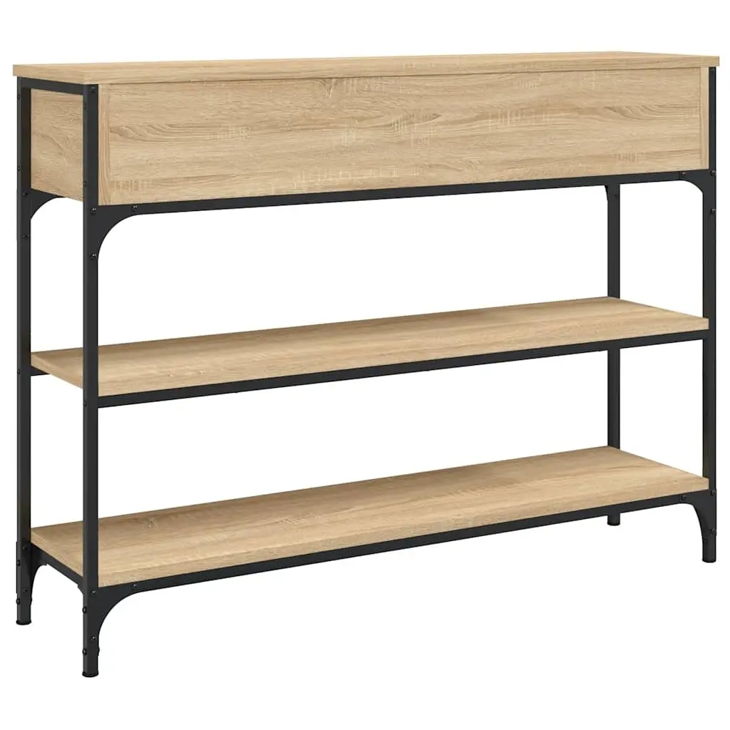 Console Table 100cm Sonoma Oak Engineered Wood Storage Accent Table Brown