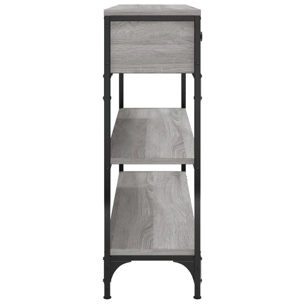 Console Table Grey Engineered Wood Metal Frame Storage for Entryway Hallway Accent Furniture