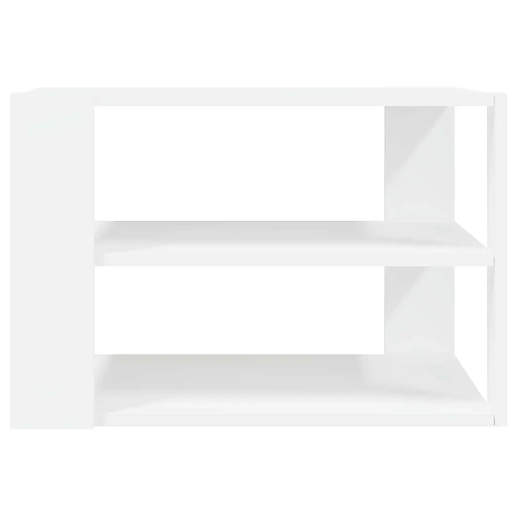 Coffee Table 58x58x40 cm 3-Tier Open Shelf Storage Engineered Wood White