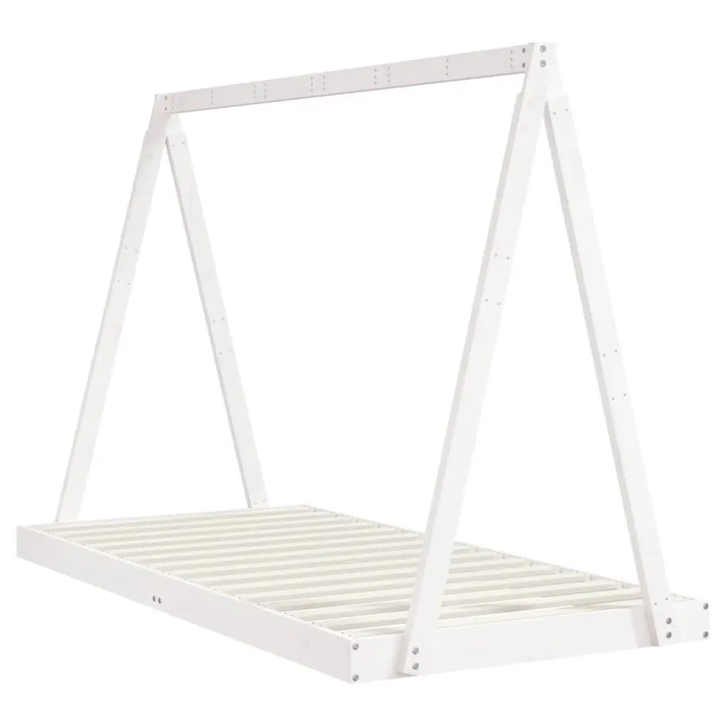 Kids Bed Frame White 90x190 cm Solid Pine Wood Toddler Single Bedroom Furniture