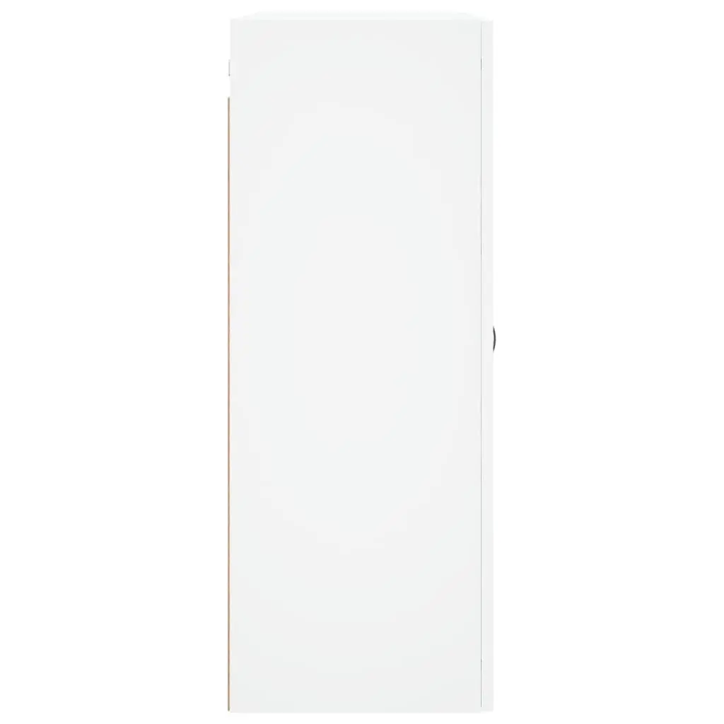 Wall Mounted Cabinet White Engineered Wood 3 Compartment Storage Cupboard
