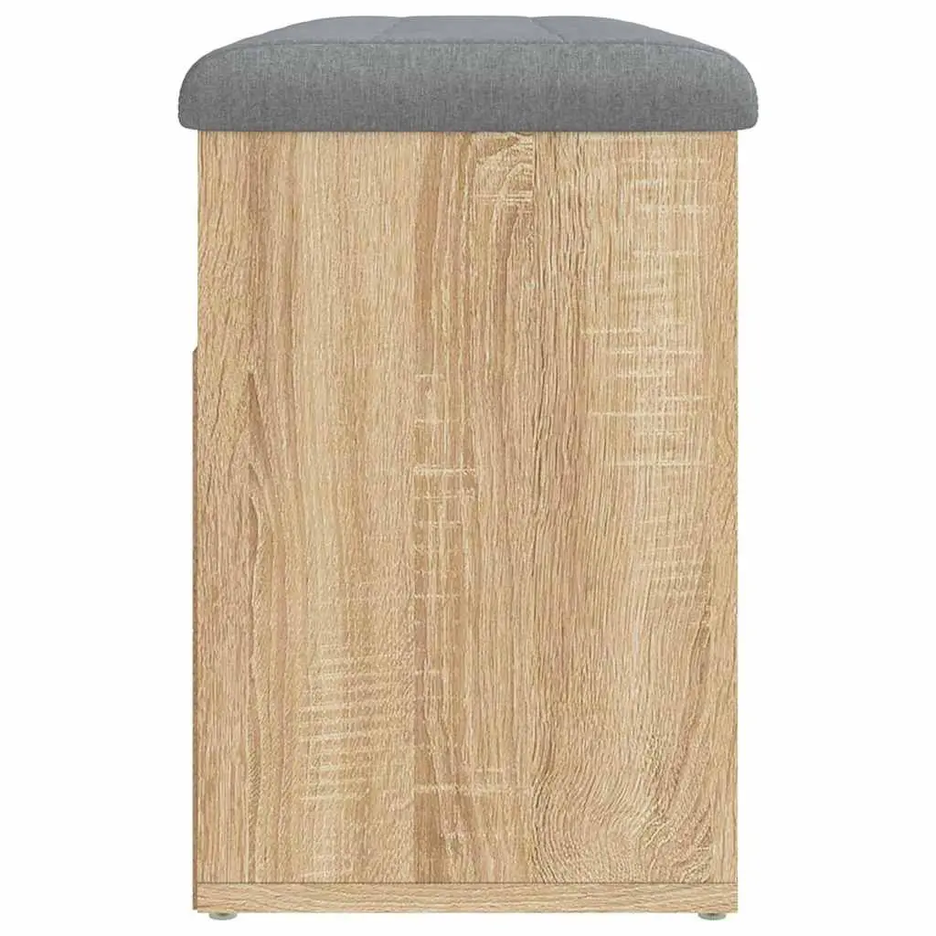 Shoe Bench Storage Padded Seat Brown