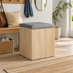 Stylish Storage Bench in Sonoma Oak for Your Space 42x42x45 cm