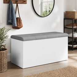 Stylish White Storage Bench for Hallways and Living Rooms