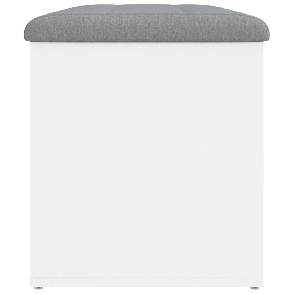 Storage Bench White 82x42x45 cm Padded Seat Hinged Lid