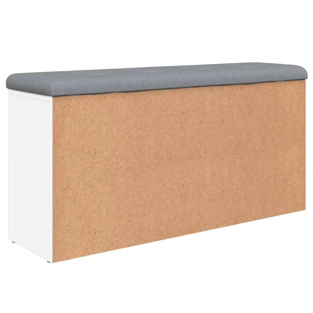 Shoe Bench White Padded Seat Storage Organiser Furniture