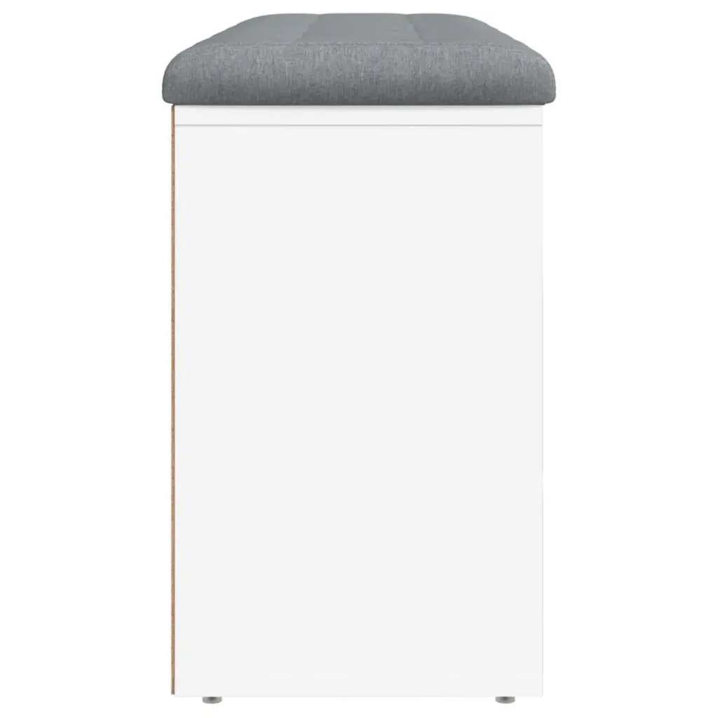 Shoe Bench White Padded Seat Storage Organiser Furniture