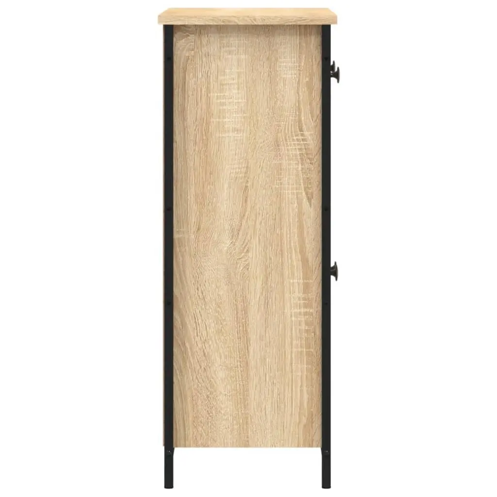 Sideboard Storage Cabinet 70x30x80cm Brown Engineered Wood Buffet Furniture