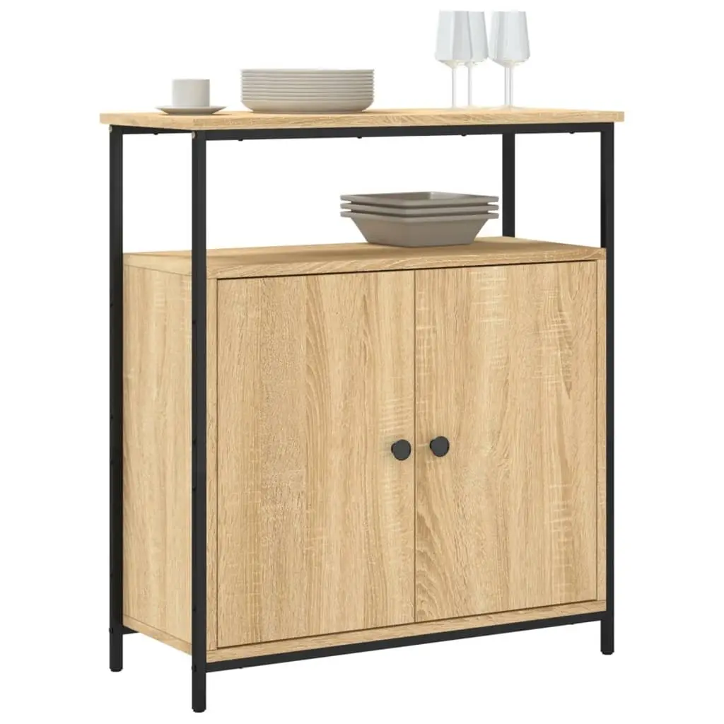 Sideboard Storage Cabinet 70cm Brown Engineered Wood Buffet Display Furniture