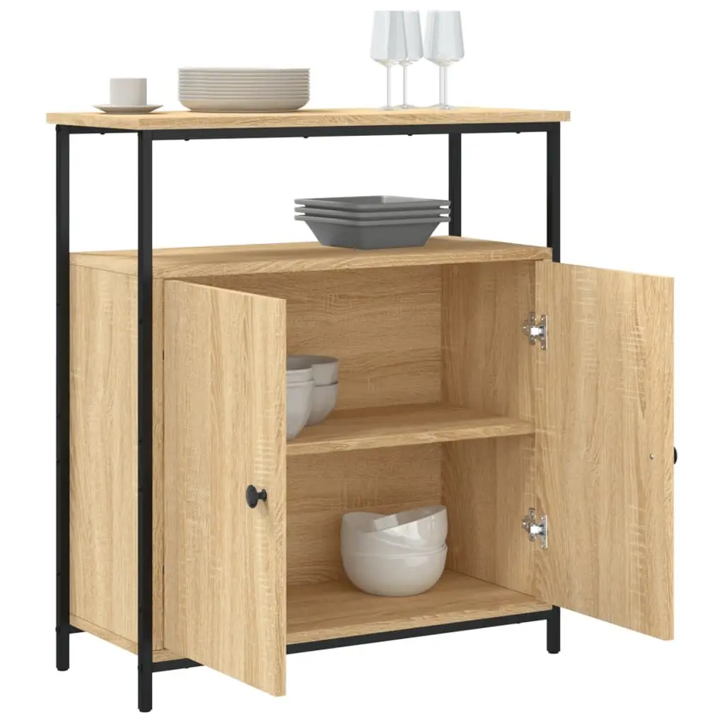 Sideboard Storage Cabinet 70cm Brown Engineered Wood Buffet Display Furniture