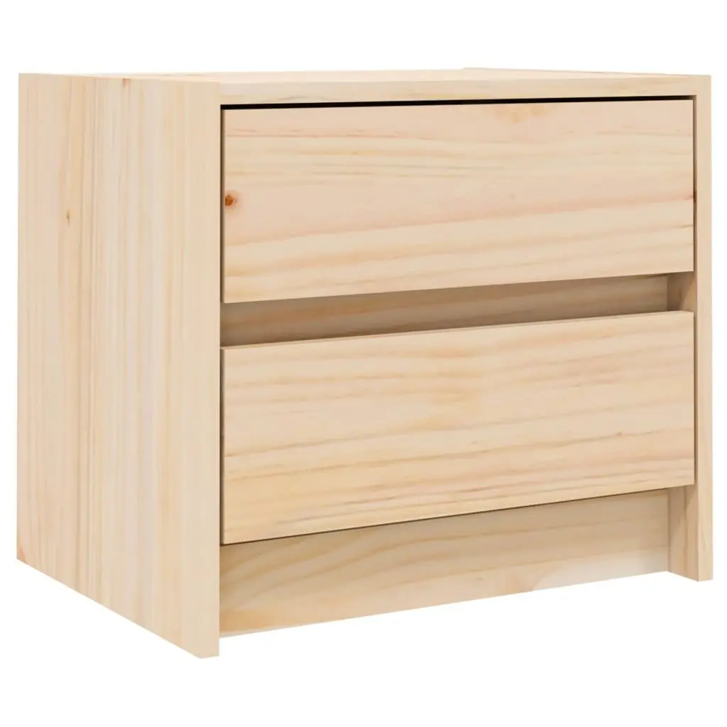 Bedside Cabinet 40x31x35.5 cm Solid Pine Wood 2 Drawer Bedroom Storage Table
